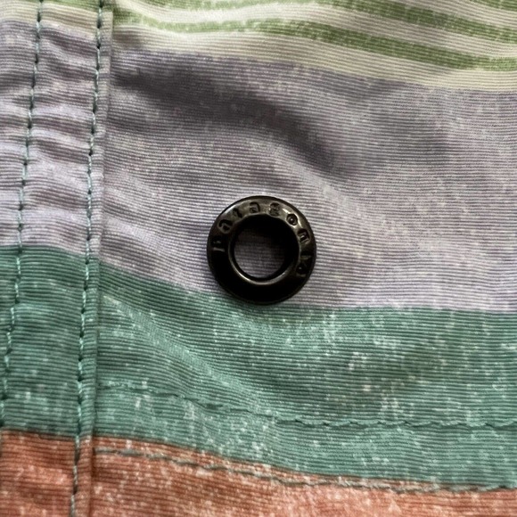 Patagonia Stripe Costa Rica Baggies Girl Elastic Drawstring Water Shorts 67087 L - Picture 3 of 11